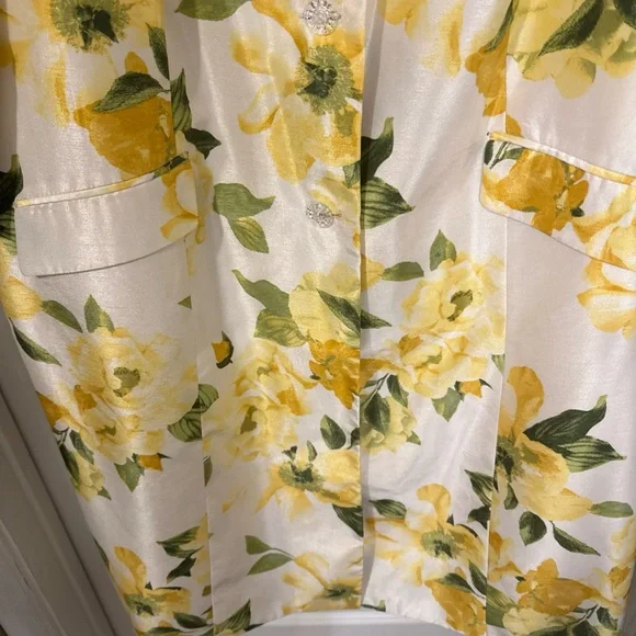 Danillo Women's Floral Midi Dress yellow with floral jacket - Yellow and Green - Picture 13 of 15